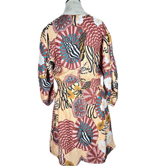 Scotch & Soda Sun Ray Dress Womens Medium Long Sleeve Printed Fit Flare - Picture 9 of 12